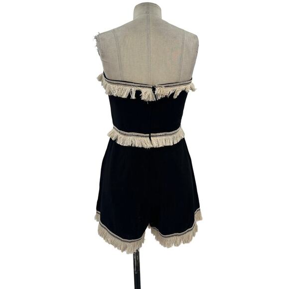 Selfie Leslie Bermuda Bandeau Tassel Trim Romper Black Size‎ US Large - Picture 8 of 13